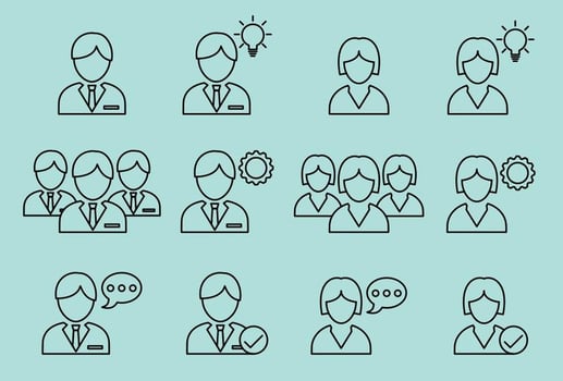 Women And Men Business Icons vector