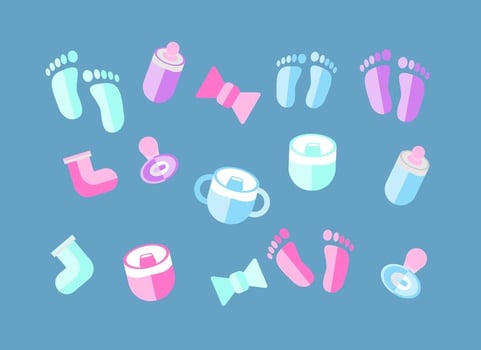 Free Baby Deco Elements Vector