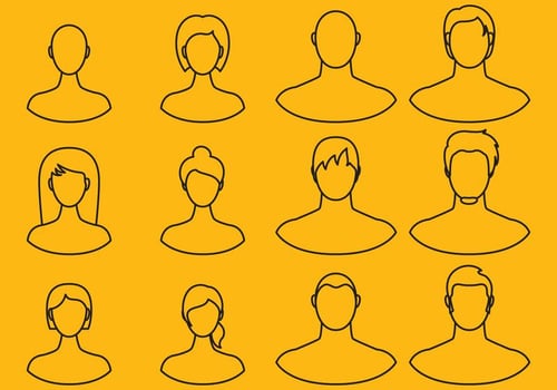 Women And Men Line Icons vector