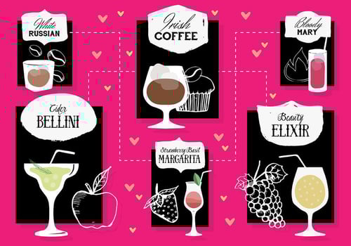 Free Set of Cocktail Drinks Vector Background