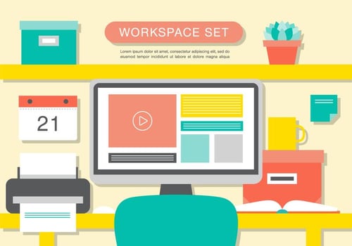 Modern Office Interior Vector Background