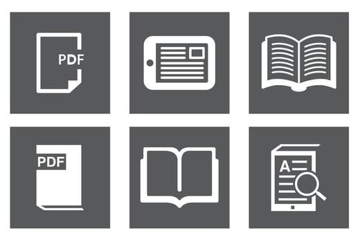 Book, Ereader Icon Set vector