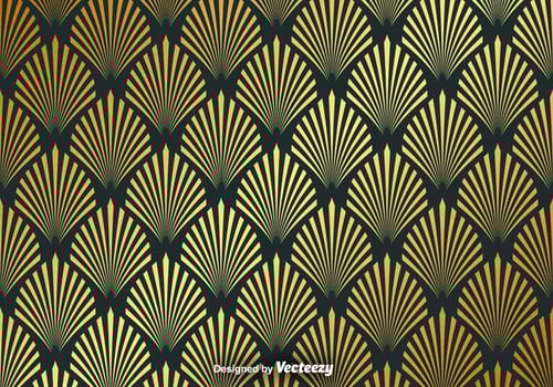 Vector Gold Seamless Pattern With Elegant Shapes
