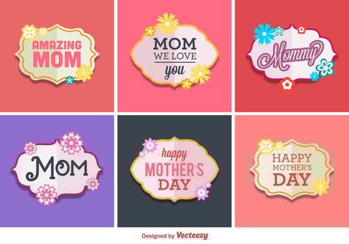 Happy Mother's Day Vector Labels