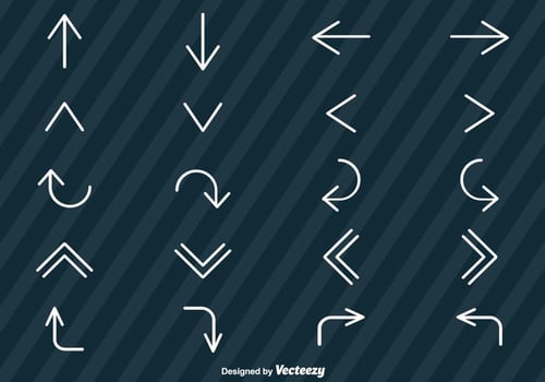 Vector Set Of Line Style Arrows Icons