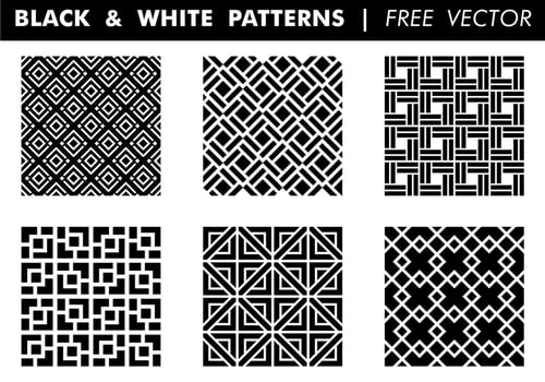 Black  White Patterns Free Vector