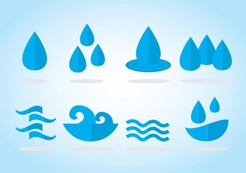 Water Blue Icons vector