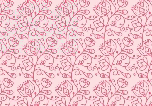 Floral Outline Pattern vector