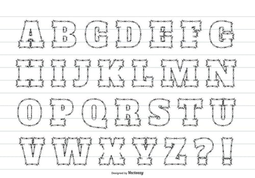 Cute Sketchy Style Alphabet Set vector