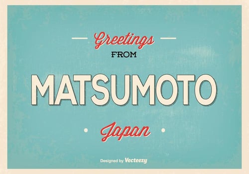 Matsumoto Japan Greeting Illustration vector