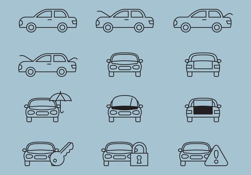 Car Service Line Icons vector