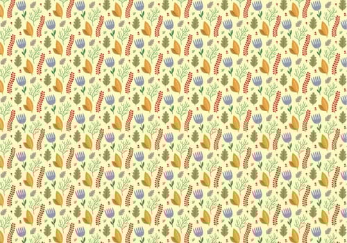 Plants Flowers Pattern vector