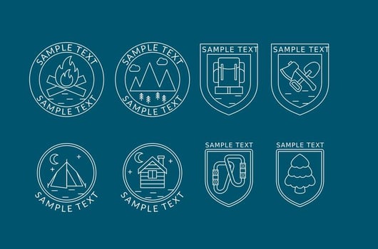 Mountaineer Line Logos vector