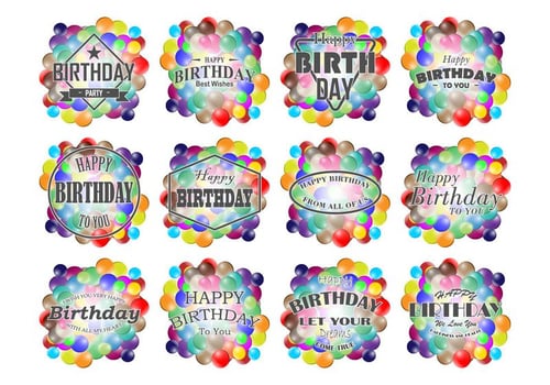 Smarties Birthday Labels Vector