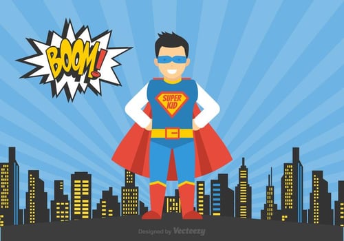 Vector Superhero Kid