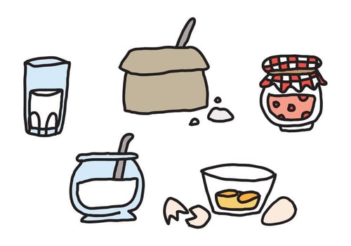 Vector Process of Making Pancakes