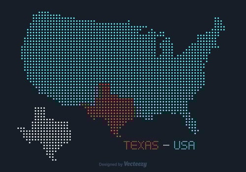 Free USA Texas Dotted Vector Map