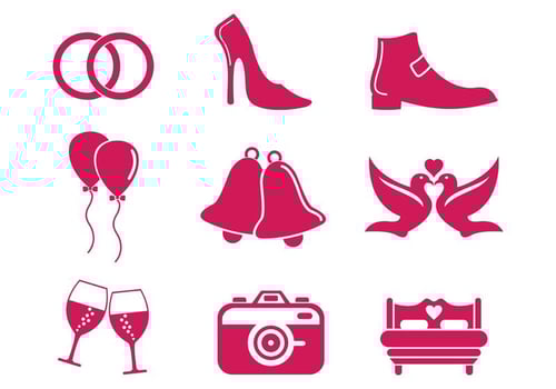 Set Of Wedding Icon vector