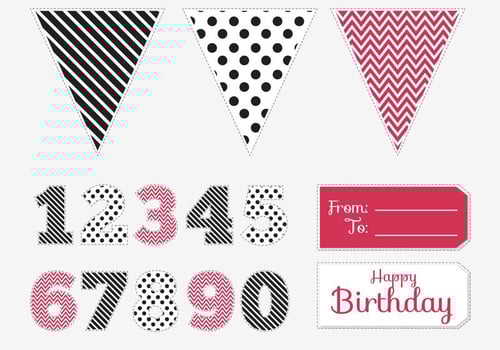 Birthday Pintable Pack vector