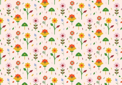 Pastel Flowers Pattern Background vector
