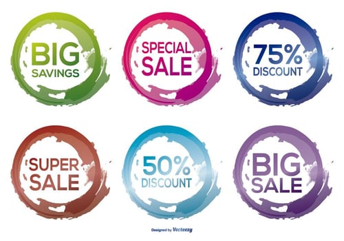 Trendy Discount Labels vector