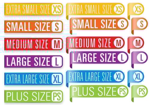 Clothes Size Banners vector