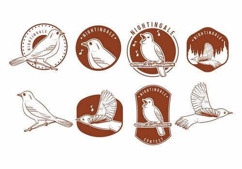 Nightingale Badges Set vector
