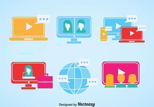 Webinar Flat Icons vector