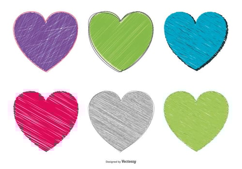 Sketchy Heart Set vector
