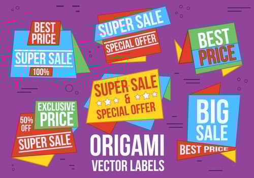 Free Origami Vector Sale labels
