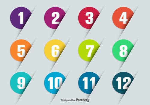 Vector Bullet Points With Numbers 