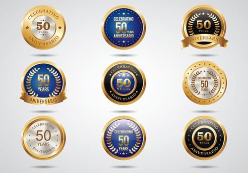 Free Aniversario Golden Labels vector