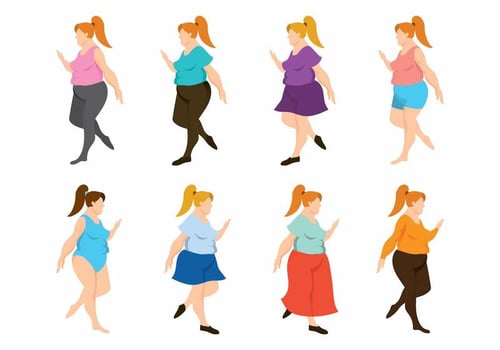 Fat Women Set vector