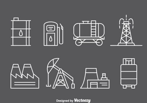 Oil Industry Line Icons vector