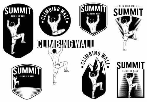 Climbing Wall Badge Set vector