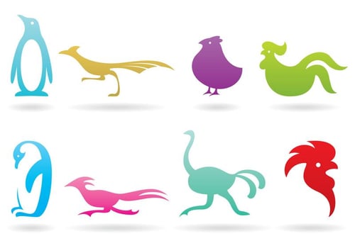 Flightless Bird Logos vector