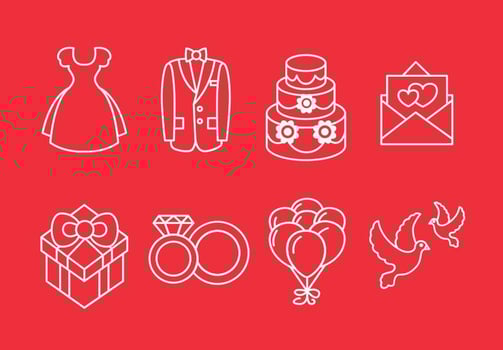 Wedding Line Icons vector