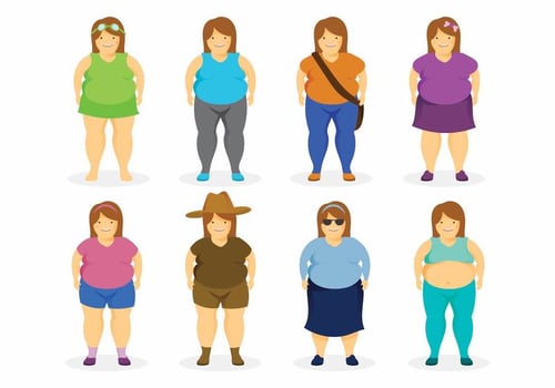 Fat Women Set vector