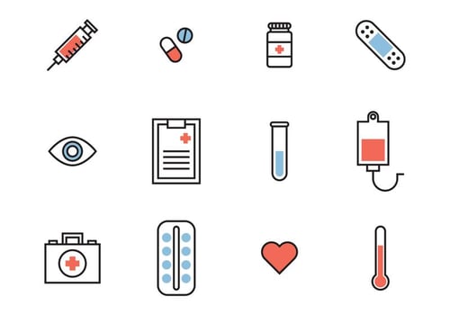 Medical colorful icons vector