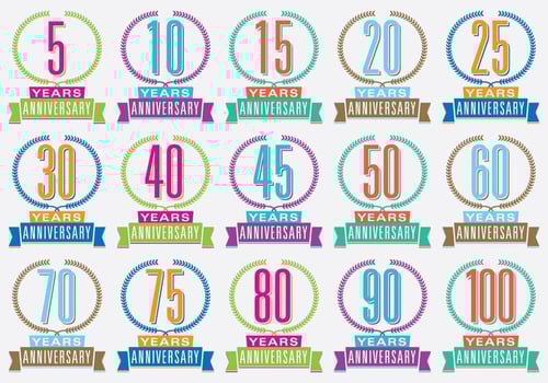Colorful Anniversary Titles vector