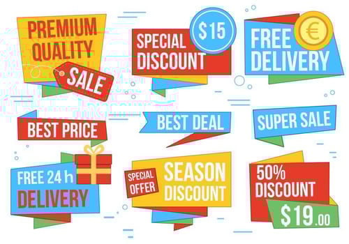 Free Origami Style Vector Labels