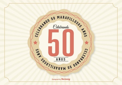 50th Anniversary Illustration In Spanish Language vector