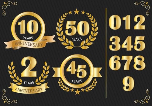Anniversary Badges Vector