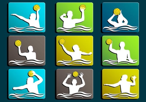 Water Polo Silhouette icon  vector