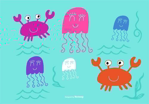 Cute Sea Creature Vectors