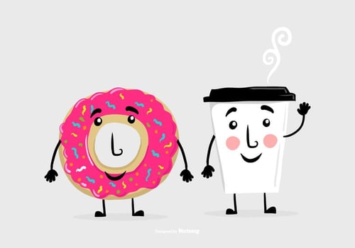 Donut Coffee Friend Vectors