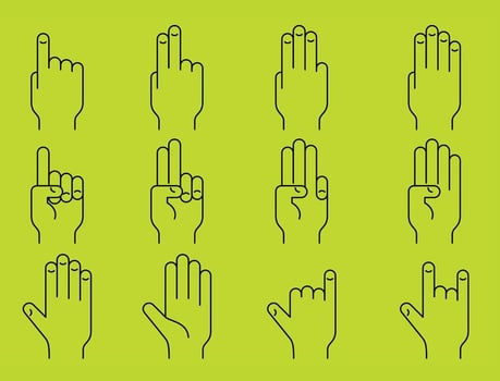 Hands Line Icons vector