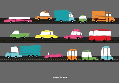 Hand Drawn Traffic Car Vectors