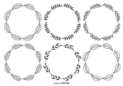 Sketchy Leaf Frames vector