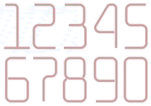 Baseball Lace Numbers vector